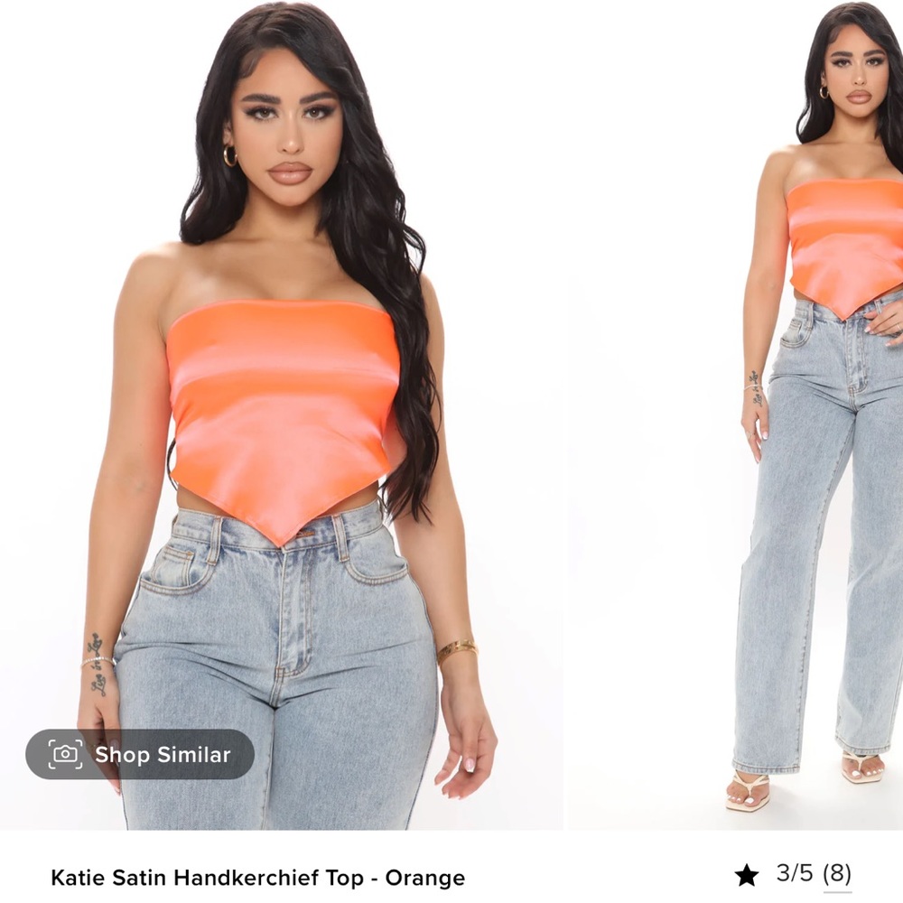 Brand new Fashion Nova orange satin crop top